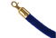Barrier post rope, velour blue, gold latch