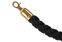 Barrier post rope, black, gold latch
