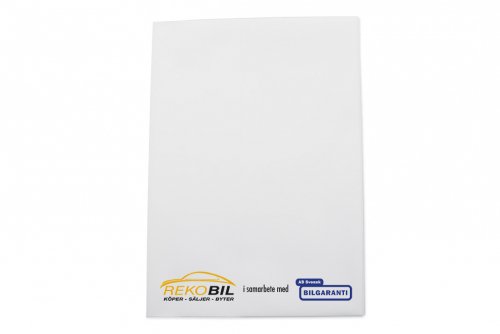 Vehicle folder in white plastic, A5 with customized 3-color print
