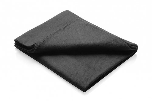 Fleece blanket black in casing - print on the case